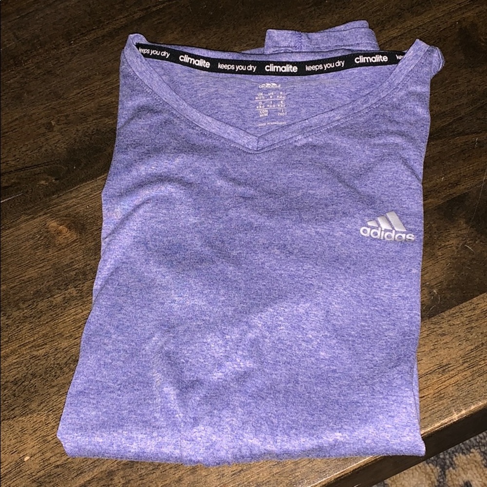 Purple adidas workout top